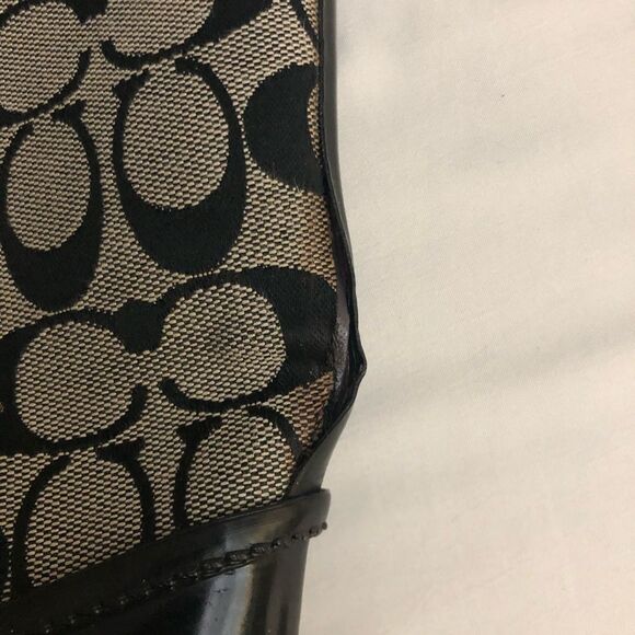 Coach Tristee Signature Logo Lace Up Back Rain Boots Black Size 7 - Picture 3 of 3